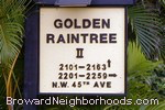 Golden Raintree II Entrance Sign